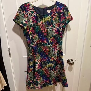 J. Crew Multicolor Floral Dress Size 2P